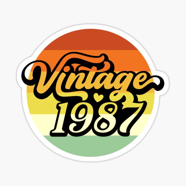 "Vintage 1987" Sticker for Sale by tattooclumsey Redbubble