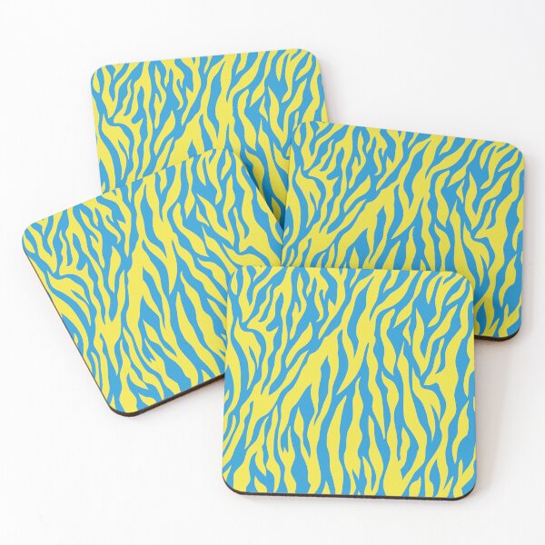 Item preview, Zebra Print ~ Electric Yellow and Blue  designed and sold by Daniel Bevis Design.