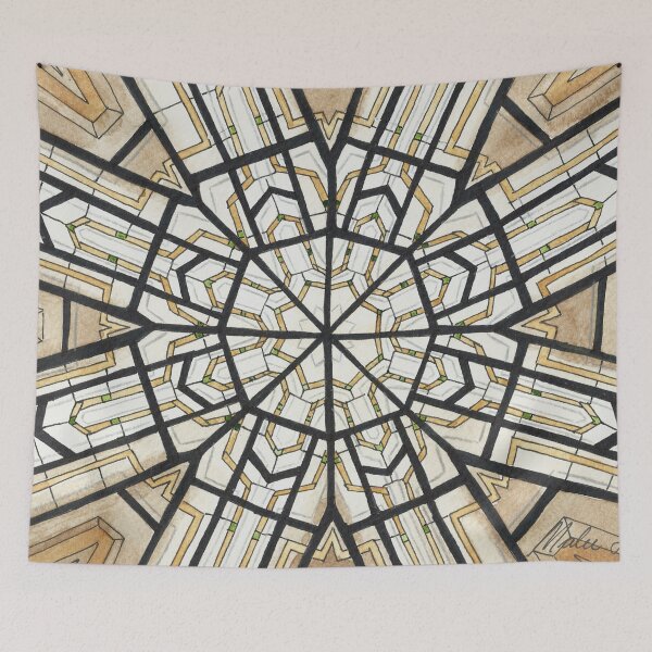 Item preview, Harrods Art Deco Ceiling Lamp Detail - Watercolour designed and sold by Malu-Iriarte.