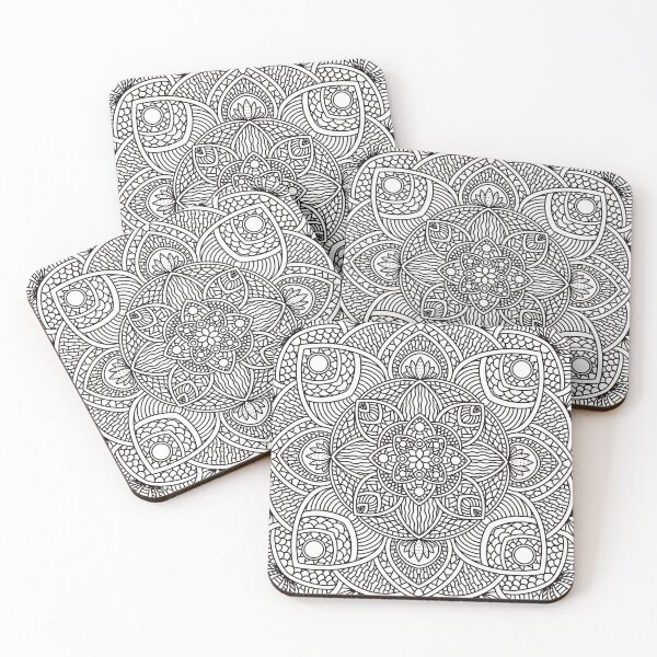 Item preview, Mandala black and white pattern designed and sold by Vnouk.
