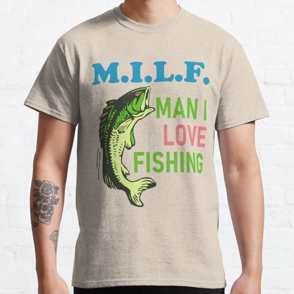 Vintage Milf Man I Love Fishing Funny Fly Fishing Kids T-Shirt - TeeHex