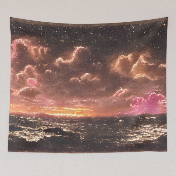 Item preview, VIntage pink ocean sunset designed and sold by fizzribbit.