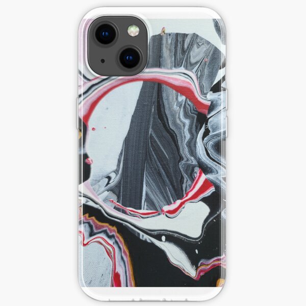 Black What Red and Gold Acrylic Spin Art iPhone Soft Case