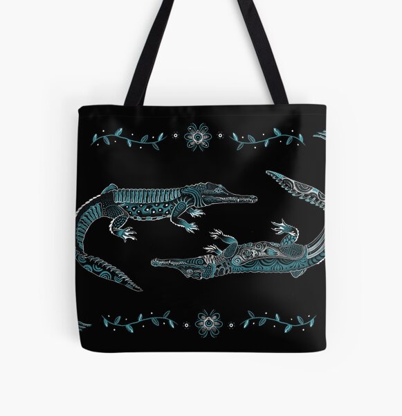 Krokodil illustration Allover-Print Tote Bag