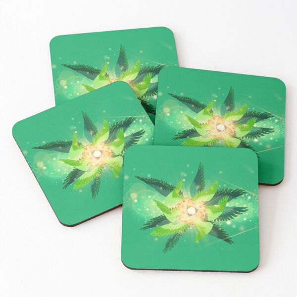 Eyes Have It, Ophanim with Green Wings Coasters (Set of 4)