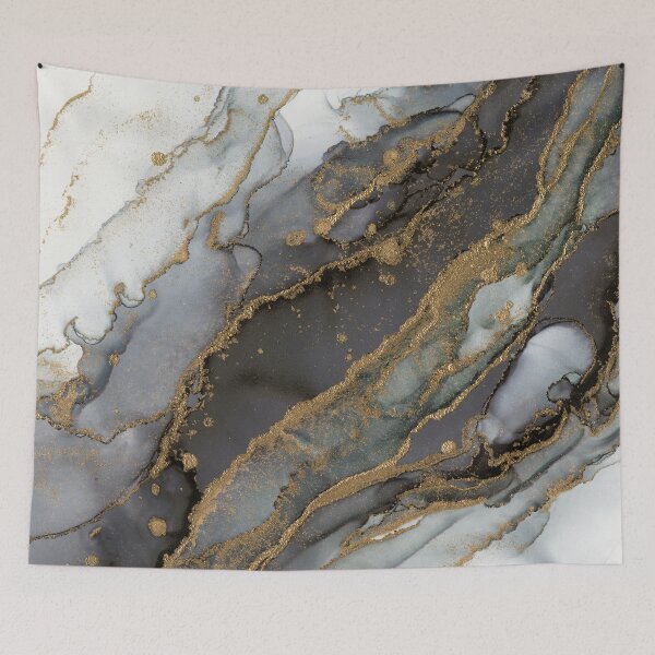 Item preview, Moody Marble Ink Gold Black designed and sold by Olga Shvartsur.