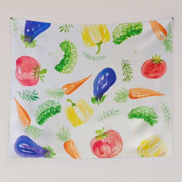 Item preview, Watercolor Veggies Farmers Market designed and sold by JuniperWD.