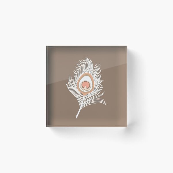 Item preview, White Peacock Feathers on Taupe Tan designed and sold by Marymarice.