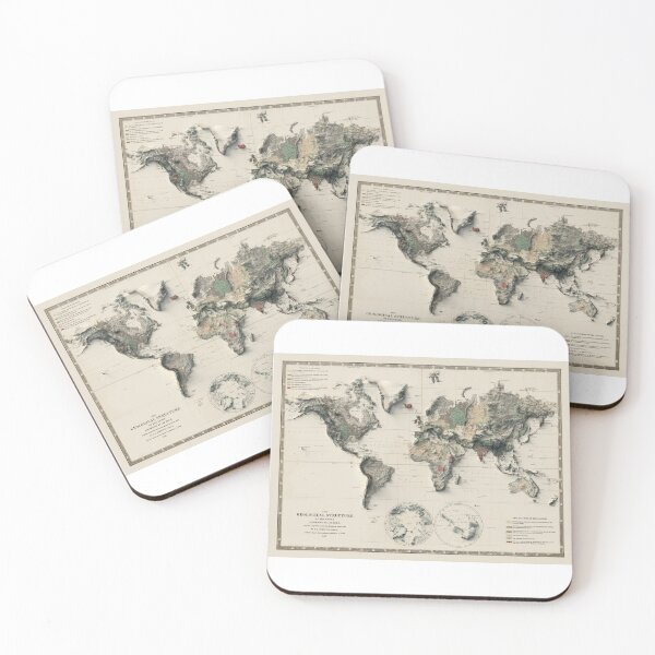 Item preview, 1892 World Relief Map 3D digitally-rendered designed and sold by ThinkAboutMaps.
