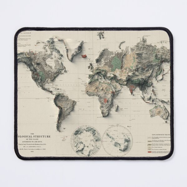 Item preview, 1892 World Relief Map 3D digitally-rendered designed and sold by ThinkAboutMaps.
