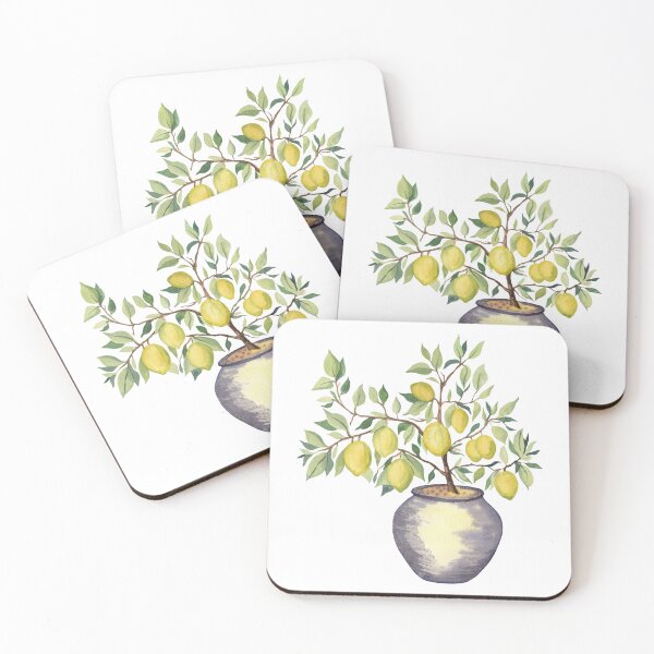 Item preview, Lemon Tree in a Pot Watercolor Drawing designed and sold by Flowersforbear.