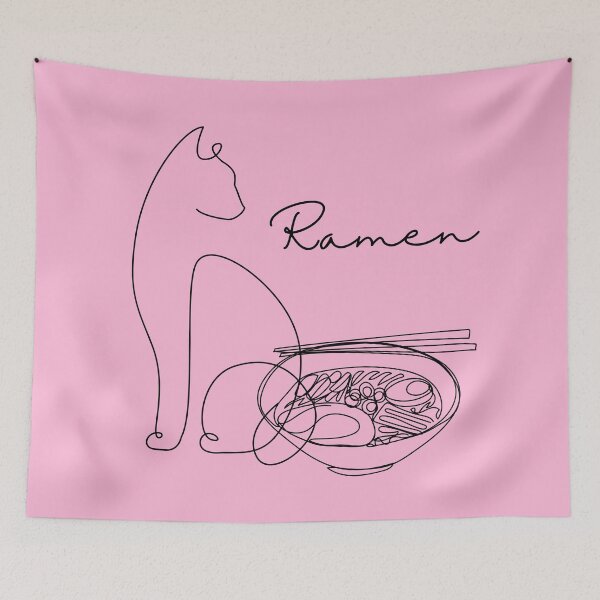 Item preview, Line Art Ramen Cat designed and sold by Lylabean22.