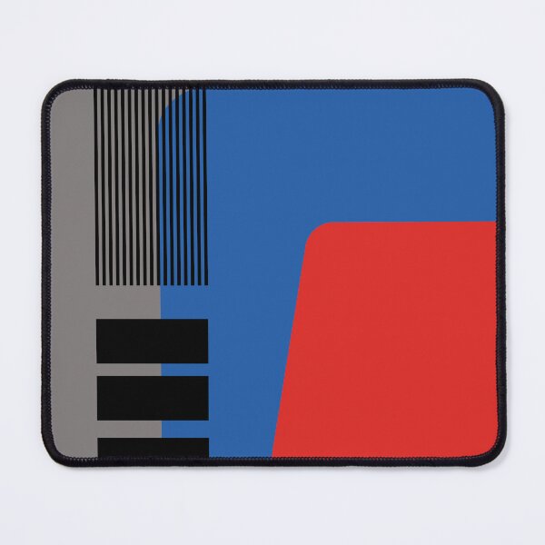 Item preview, Mid-Century Modern Composition With Stripes No.1 Blue, Red, Gray, Black designed and sold by QuestingPixel.