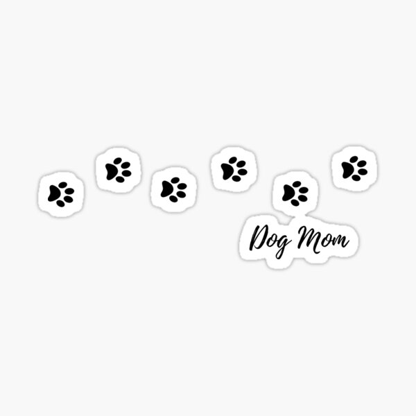 Dog Mom Paw Prints Sticker