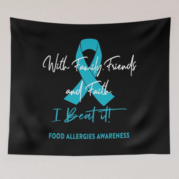 Item preview, Food Allergies Warrior - With Family, Friends, and Faith - I BEAT IT! designed and sold by Robbsyn.