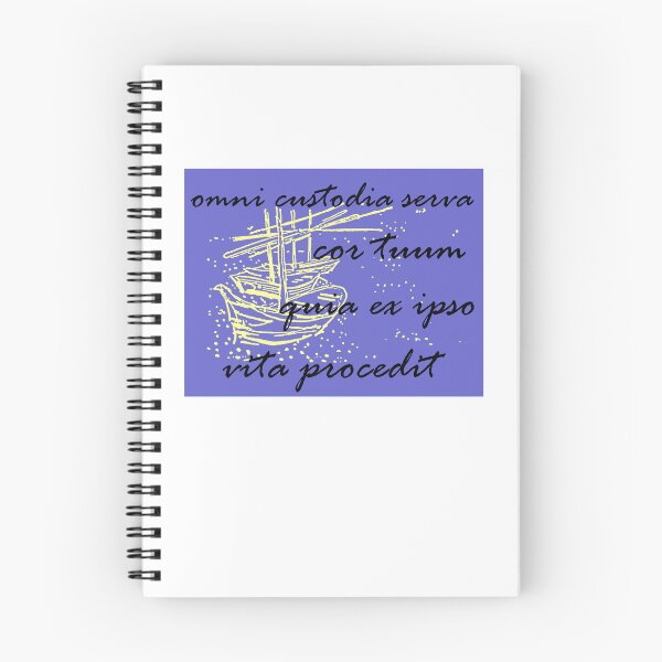 Item preview, Proverbs 4:23 in Latin, Yellow Boats, Blue-Violet Background designed and sold by BReinbold.
