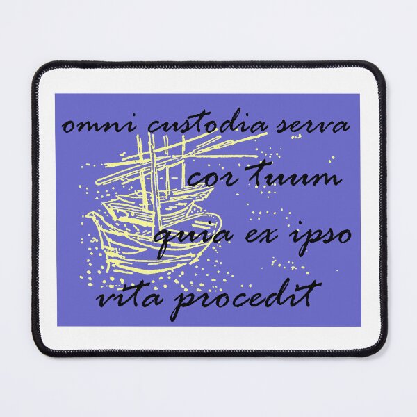 Item preview, Proverbs 4:23 in Latin, Yellow Boats, Blue-Violet Background designed and sold by BReinbold.