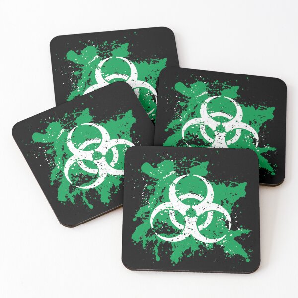 Item preview, White Biohazard Symbol with Green Splatter Effect designed and sold by iscaStudioArt.