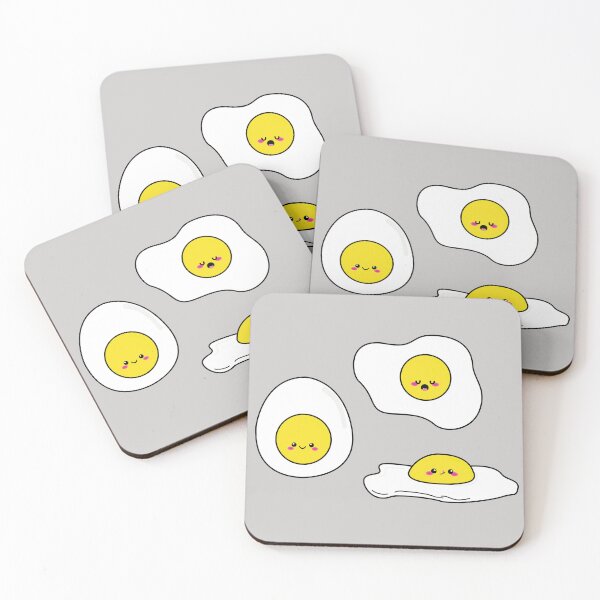 Item preview, Funny adorable fried egg hard boiled egg cute breakfast food kawaii egg cartoon designed and sold by Novel-ty.