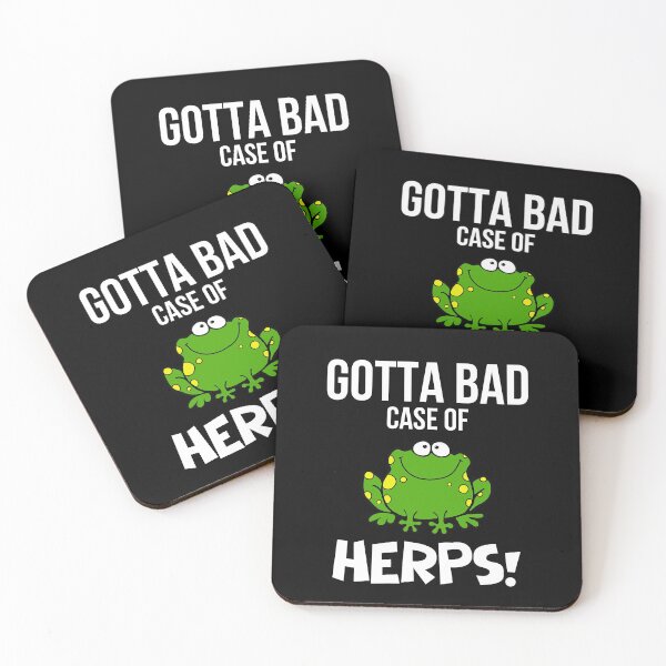 Item preview, Gotta Bad Case of Herps! - Fun Frog, Amphibian and Reptile Pun Design designed and sold by hintprint.