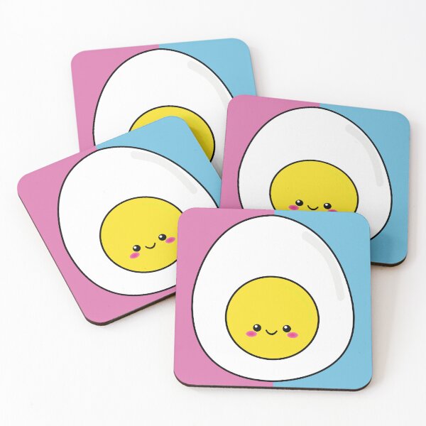 Item preview, Funny adorable hard boiled egg cute breakfast food kawaii egg cartoon pastel colors designed and sold by Novel-ty.