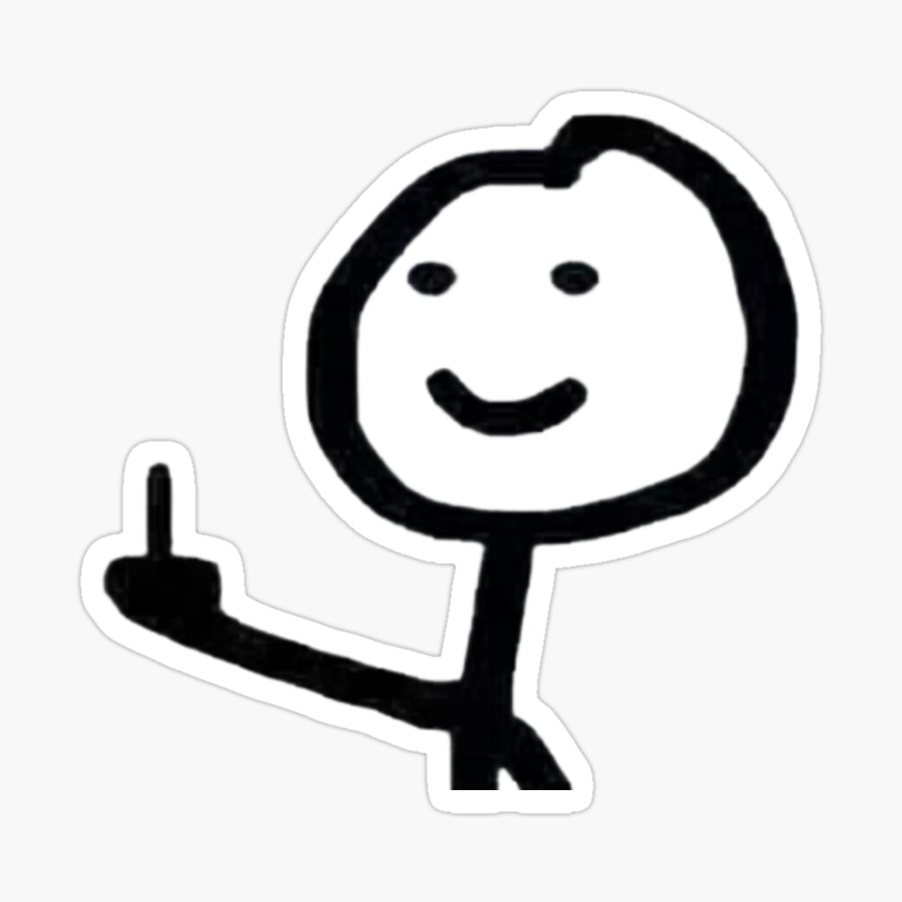 stick figure middle finger Sticker for Sale by nataliebrownnn