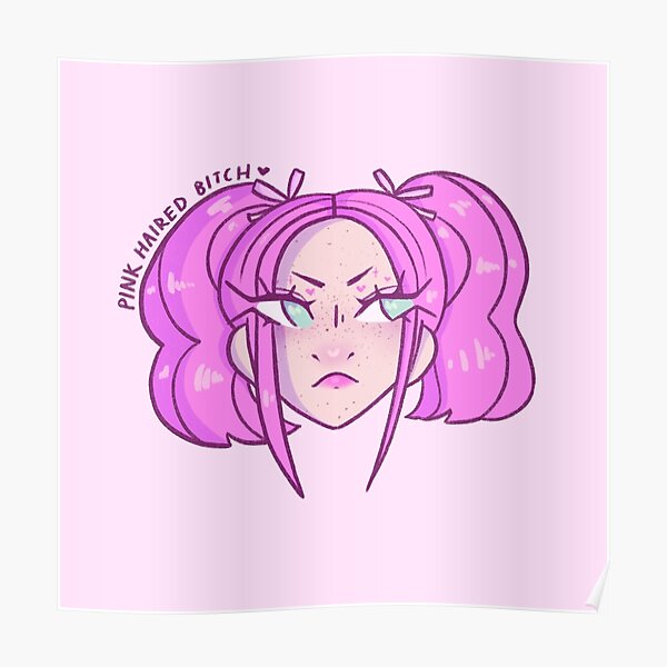 Pink Haired Girl Poster