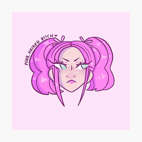 Pink Haired Girl Photographic Print