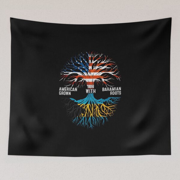 Item preview, American Grown With Bahamian Roots Bahamas Flag designed and sold by MoHaCo.