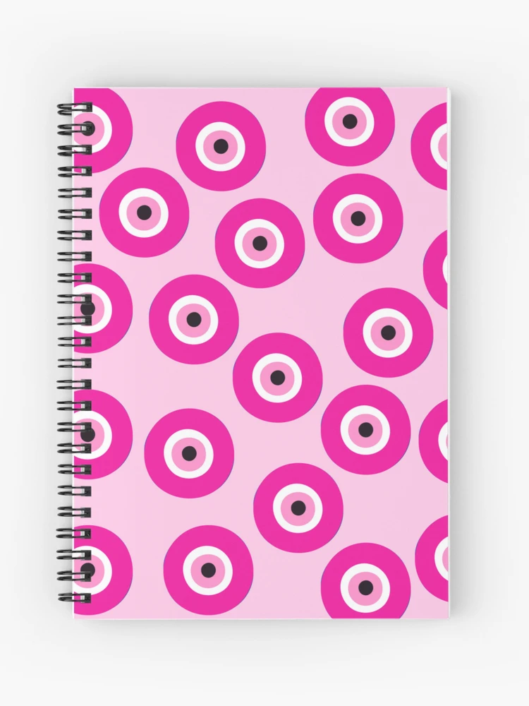 Pink Evil Eye Spiral Sketchbook Notebook, Unlined Blank Pages, Small  Journal