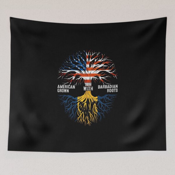 Item preview, American Grown With Barbadian Roots Tree Barbados Flag designed and sold by MoHaCo.