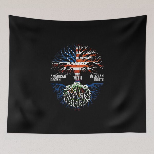 Item preview, American Grown With Belizean Roots Tree Belize Flag designed and sold by MoHaCo.