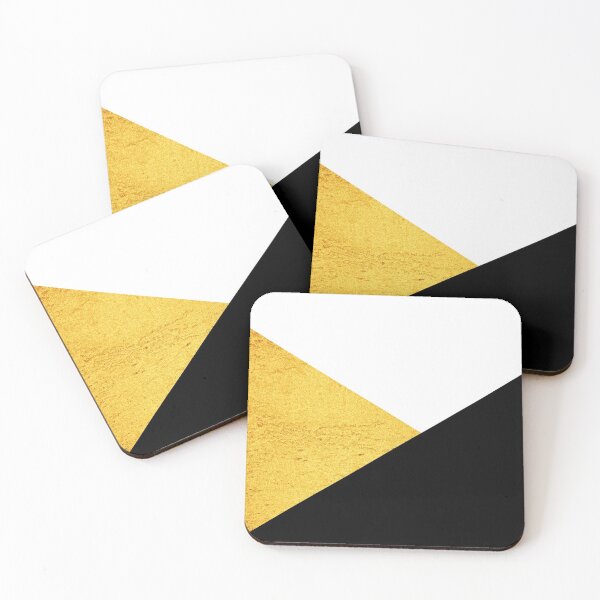 Item preview, Black and gold geometric collage on white background designed and sold by by-jwp.