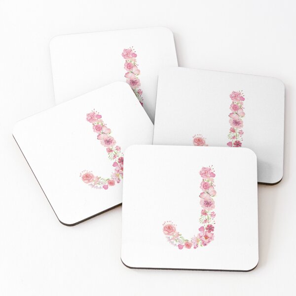 Artikelvorschau, Pastellrosa Aquarell-Blumen-Monogramm-Buchstabe J entworfen und verkauft von silviaol.