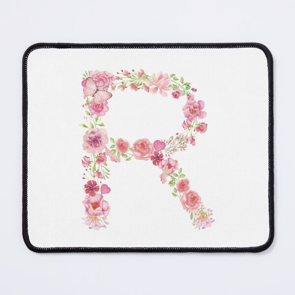 Item preview, Pastel Pink Watercolor Flower Monogram Letter R designed and sold by silviaol.