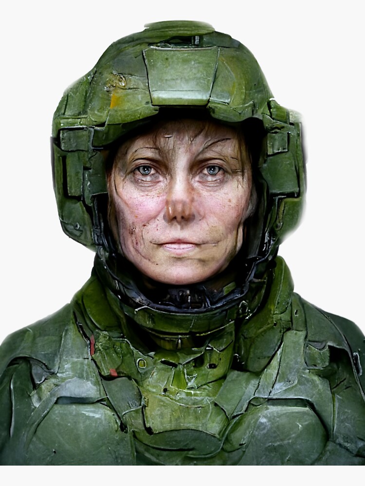 "Portrait of a Female Soldier No Background" Sticker for Sale by