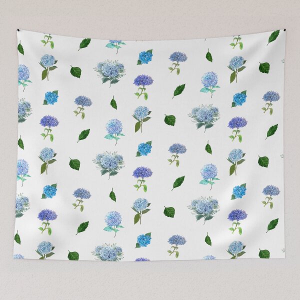 Item preview, Blue Hydrangea Flowers and Leaves designed and sold by silviaol.