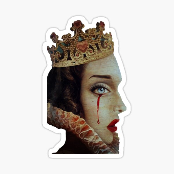 Surreal Art of Sad Queen of Hearts Sticker