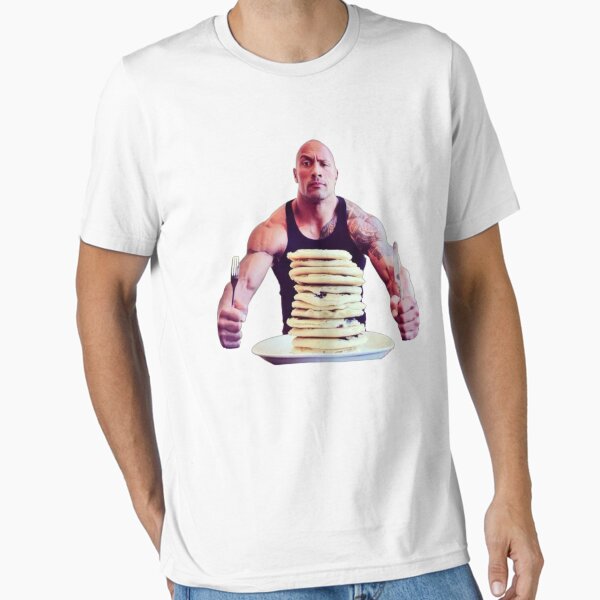 Item preview, Dwayne The Rock Eating Pancakes designed and sold by kylie a.