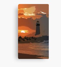 Santa Cruz BreakWater - Walton Lighthouse Canvas Print
