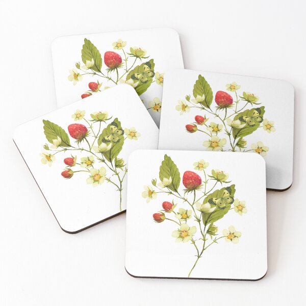 Item preview, Elegant Watercolor Strawberry Plant with Flowers designed and sold by silviaol.