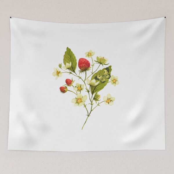 Item preview, Elegant Watercolor Strawberry Plant with Flowers designed and sold by silviaol.
