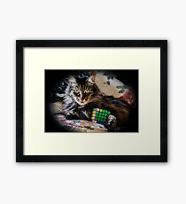 Cat Cube Framed Print