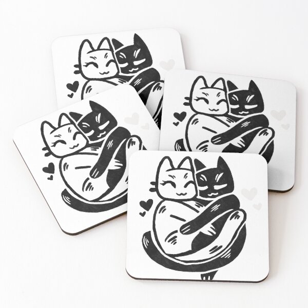 Item preview, Black and white love cats designed and sold by PeachieCenzie.