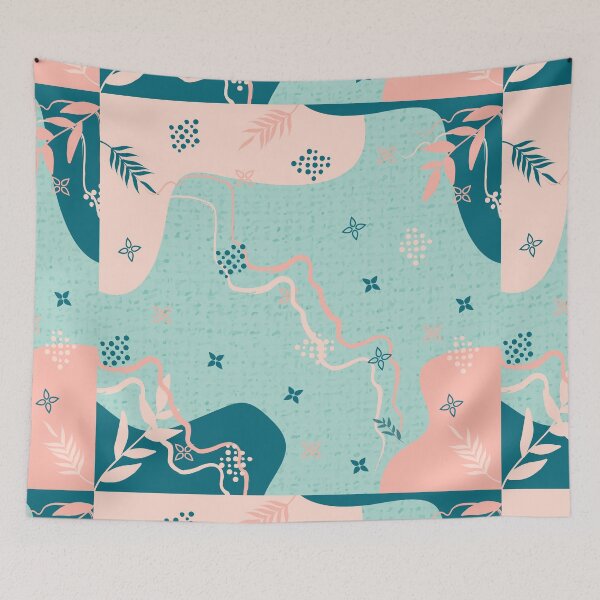 Item preview, square scarf with an abstract floral pattern designed and sold by mrtsupriadi.