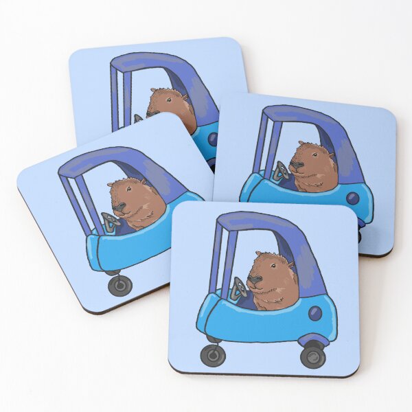 Item preview, Capybara pulling up in toy car designed and sold by RoserinArt.
