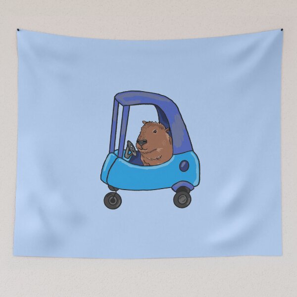 Item preview, Capybara pulling up in toy car designed and sold by RoserinArt.