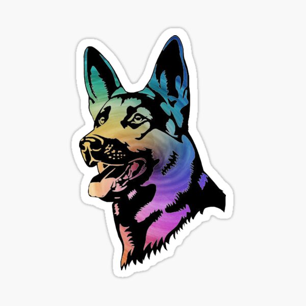German Shepherd Euro Oval T-Shirt Tee Shirt Free Sticker dog canine