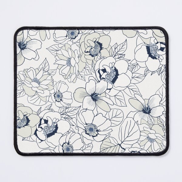 Item preview, White poppies with navy blue designed and sold by SisterlyLove.
