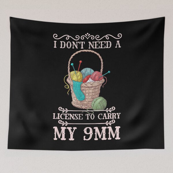 Item preview, I Don't Need A License To Carry My 9mm Crochet designed and sold by ChristinaMauri.